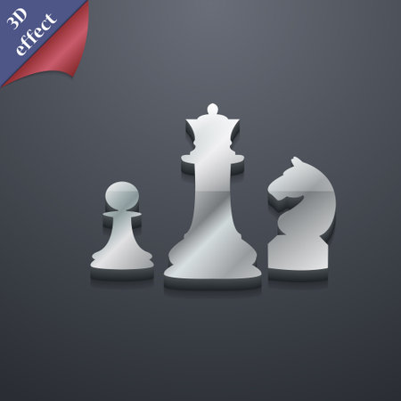 chess Game icon symbol. 3D style. Trendy, modern design with space for your text Vector illustrationのイラスト素材