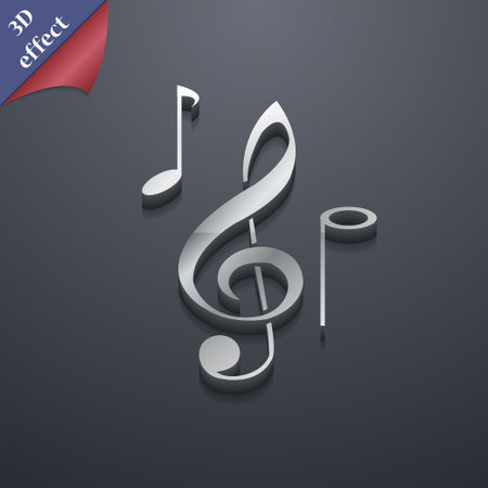 musical notes icon symbol. 3D style. Trendy, modern design with space for your text Vector illustrationのイラスト素材