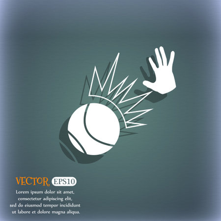 Basketball icon. On the blue-green abstract background with shadow and space for your text. Vector illustrationのイラスト素材