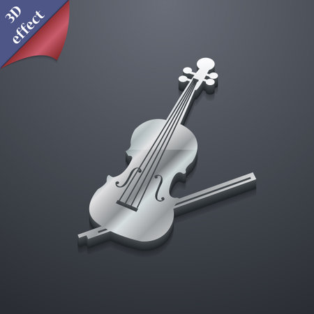 Violin icon symbol. 3D style. Trendy, modern design with space for your text Vector illustrationのイラスト素材