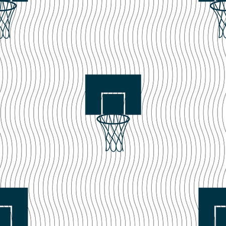 Basketball backboard icon sign. Seamless pattern with geometric texture. Vector illustrationのイラスト素材