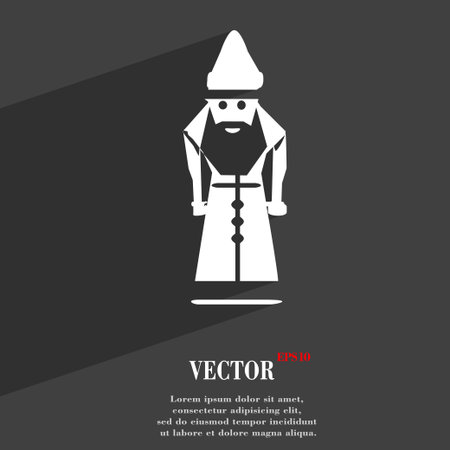 Santa Claus symbol Flat modern web design with long shadow and space for your text. Vector illustrationのイラスト素材