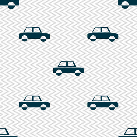 Car icon sign. Seamless pattern with geometric texture. Vector illustrationのイラスト素材