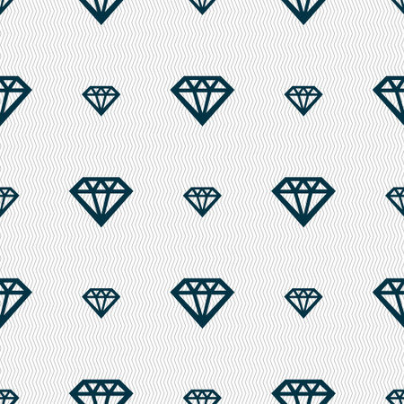 Diamond icon sign. Seamless pattern with geometric texture. Vector illustrationのイラスト素材