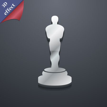 Oscar statuette icon symbol. 3D style. Trendy, modern design with space for your text Vector illustrationのイラスト素材