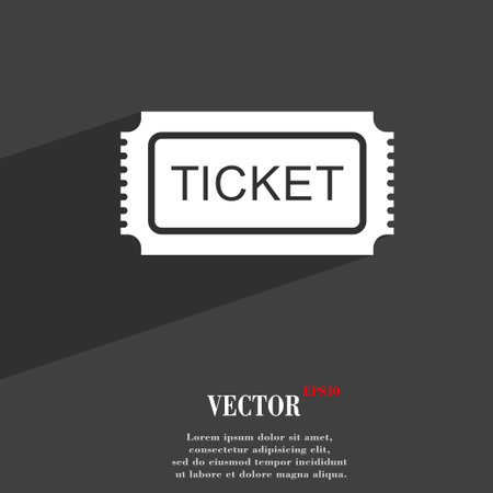 Ticket symbol Flat modern web design with long shadow and space for your text. Vector illustrationのイラスト素材