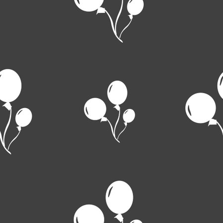Balloons icon sign. Seamless pattern on a gray background. Vector illustrationのイラスト素材