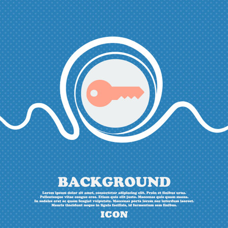 key sign icon. Blue and white abstract background flecked with space for text and your design. Vector illustrationのイラスト素材