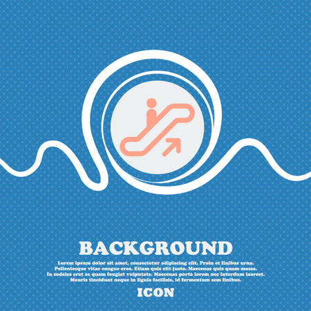 elevator, Escalator, Staircase sign icon. Blue and white abstract background flecked with space for text and your design. Vector illustrationのイラスト素材