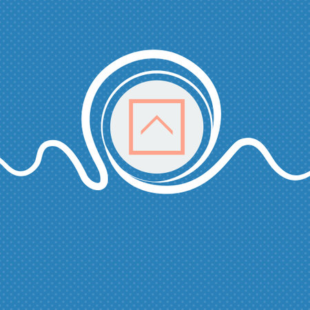 Direction arrow up sign icon. Blue and white abstract background flecked with space for text and...