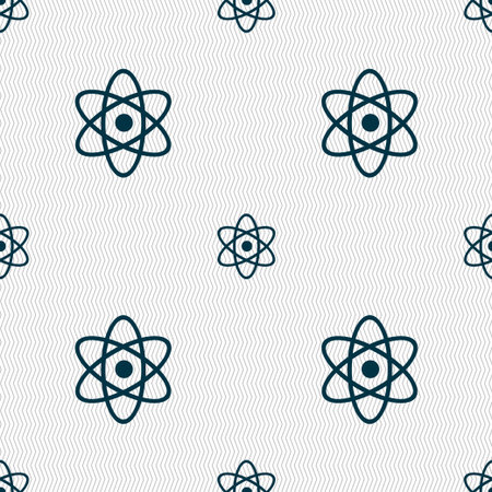 Atom, physics icon sign. Seamless pattern with geometric texture. illustrationの写真素材