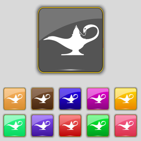 Alladin lamp genieのイラスト素材