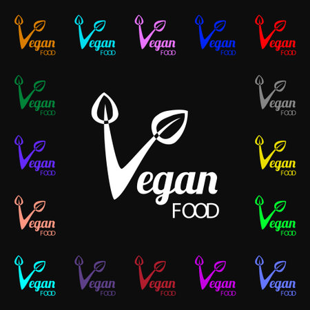 Vegan food graphic designのイラスト素材
