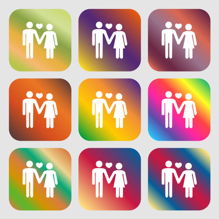 couple in love sign iconのイラスト素材