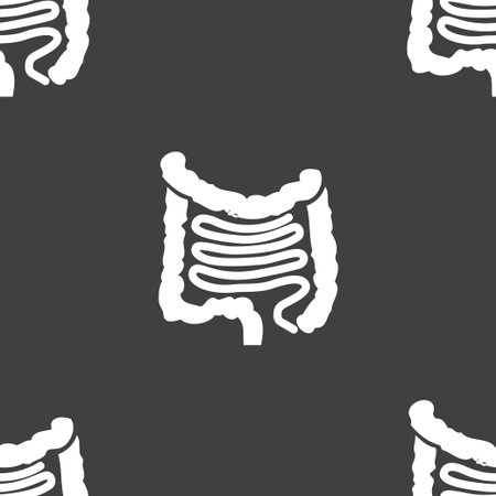 Intestines sign. Seamless pattern on a gray background. illustrationの写真素材