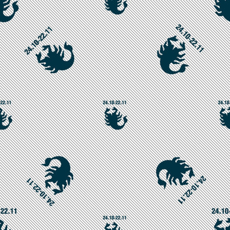 Scorpio sign. Seamless pattern with geometric texture. illustrationの写真素材