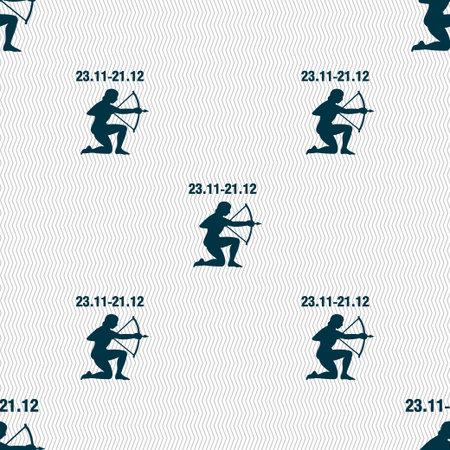 Sagittarius sign. Seamless pattern with geometric texture. illustrationの写真素材