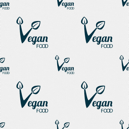 Vegan food graphic design sign. Seamless pattern with geometric texture. illustrationの写真素材