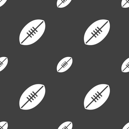 American Football icon sign. Seamless pattern on a gray background. Vector illustrationのイラスト素材