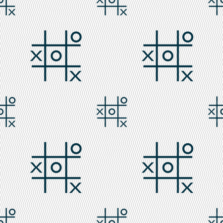 Tic tac toe game vector icon sign. Seamless pattern with geometric texture. Vector illustrationのイラスト素材
