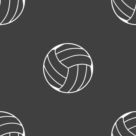Volleyball icon sign. Seamless pattern on a gray background. Vector illustrationのイラスト素材