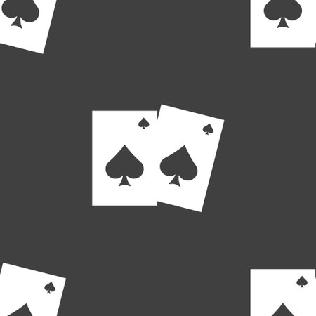 game cards icon sign. Seamless pattern on a gray background. Vector illustrationのイラスト素材