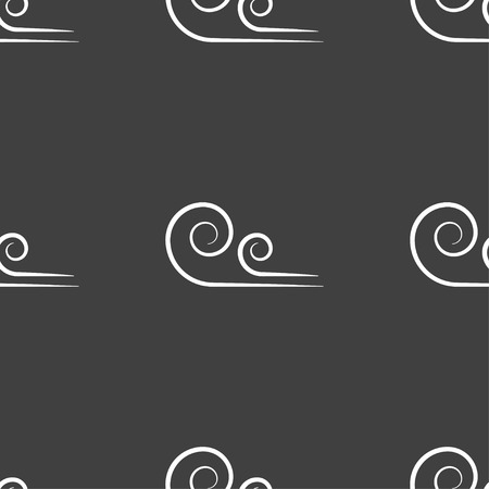 wind icon sign. Seamless pattern on a gray background. Vector illustrationのイラスト素材