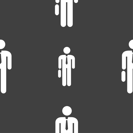 Businessman Icon sign. Seamless pattern on a gray background. Vector illustrationのイラスト素材