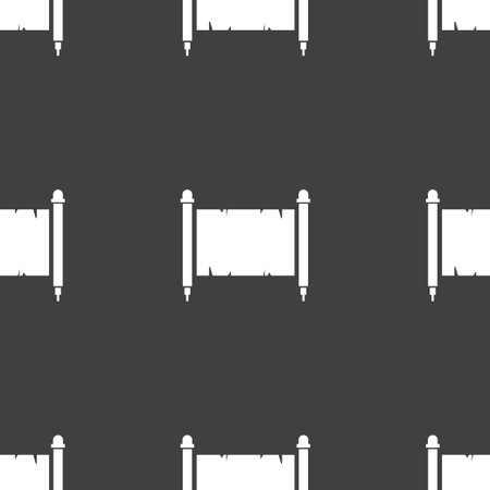 Ancient parchment sheet of paper sign. Seamless pattern on a gray background. Vector illustrationのイラスト素材