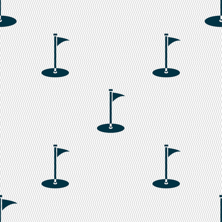 Golf icon sign. Seamless pattern with geometric texture. Vector illustrationのイラスト素材