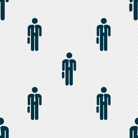 Businessman Icon sign. Seamless pattern with geometric texture. Vector illustrationのイラスト素材