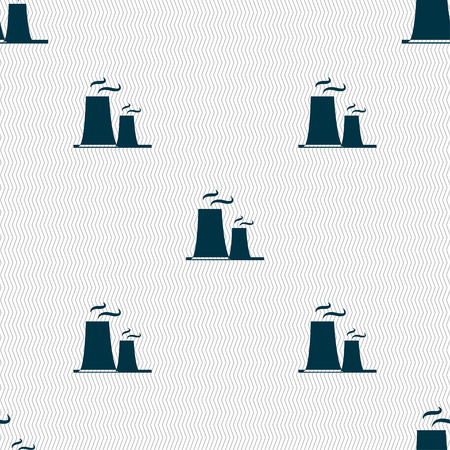 atomic power station icon sign. Seamless pattern with geometric texture. Vector illustrationのイラスト素材