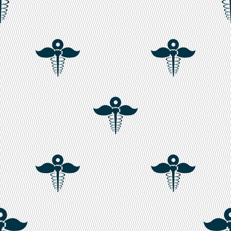 Health care icon sign. Seamless pattern with geometric texture. Vector illustrationのイラスト素材