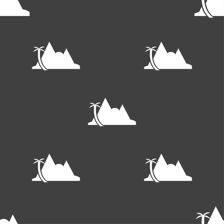 Mirage icon sign. Seamless pattern on a gray background. Vector illustrationのイラスト素材