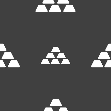 Gold Icon sign. Seamless pattern on a gray background. Vector illustrationのイラスト素材