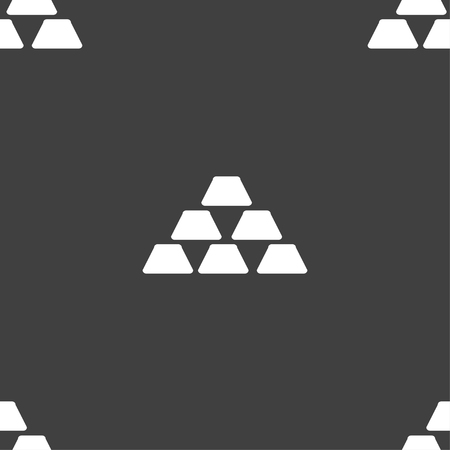 Gold Icon sign. Seamless pattern on a gray background. Vector illustrationのイラスト素材