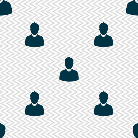 avatar Icon sign. Seamless pattern with geometric texture. Vector illustrationのイラスト素材