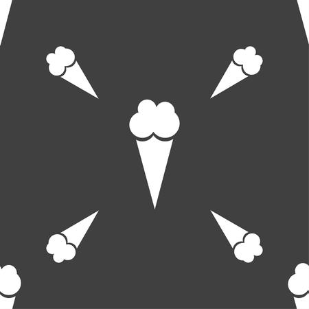 Ice Cream icon sign. Seamless pattern on a gray background. Vector illustrationのイラスト素材