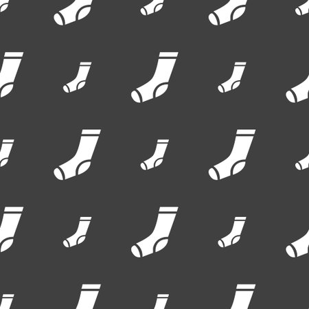 socks icon sign. Seamless pattern on a gray background. Vector illustrationのイラスト素材