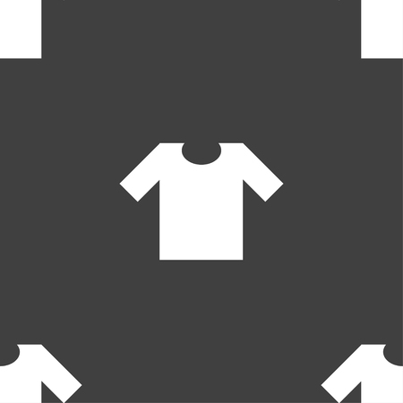 T-shirt icon sign. Seamless pattern on a gray background. Vector illustrationのイラスト素材