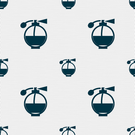 Perfume icon sign. Seamless pattern with geometric texture. Vector illustrationのイラスト素材