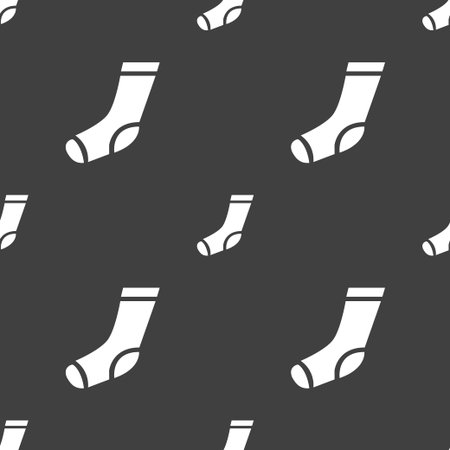 socks icon sign. Seamless pattern on a gray background. Vector illustrationのイラスト素材