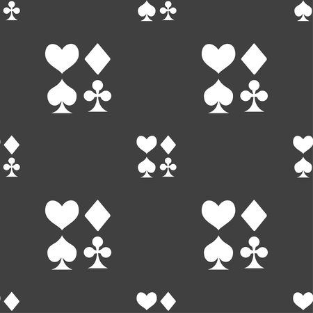 card suit Icon sign. Seamless pattern on a gray background. Vector illustrationのイラスト素材