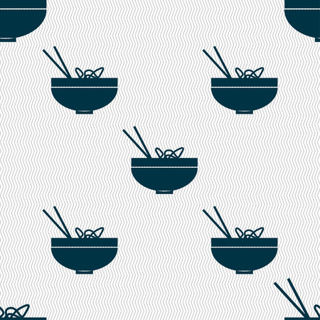 Spaghetti icon sign. Seamless pattern with geometric texture. Vector illustrationのイラスト素材