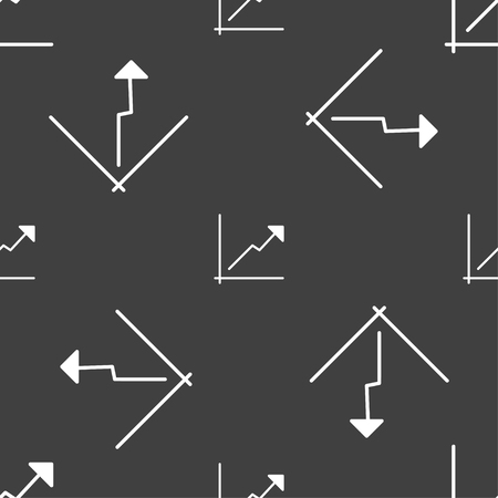 Chart icon sign. Seamless pattern on a gray background. Vector illustrationのイラスト素材
