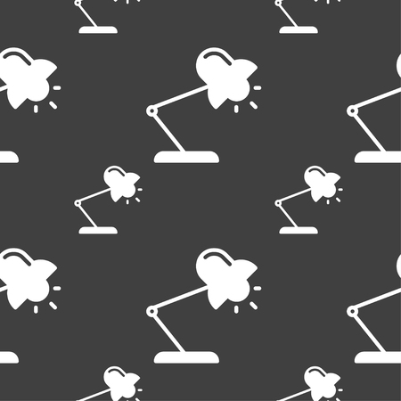 Table lamp icon sign. Seamless pattern on a gray background. Vector illustrationのイラスト素材