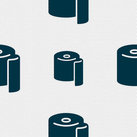toilet paper icon sign. Seamless pattern with geometric texture. Vector illustrationのイラスト素材
