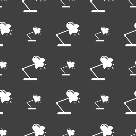 Table lamp icon sign. Seamless pattern on a gray background. Vector illustrationのイラスト素材