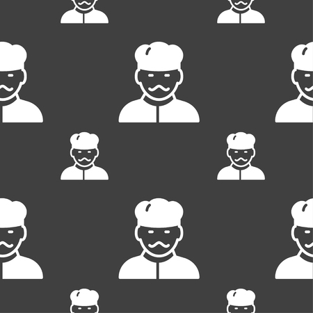 Cook icon sign. Seamless pattern on a gray background. Vector illustrationのイラスト素材