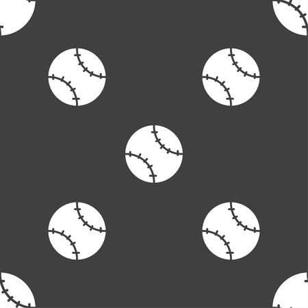 Tennis ball icon sign. Seamless pattern on a gray background. Vector illustrationのイラスト素材
